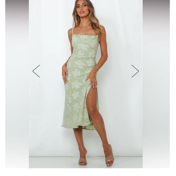 Hello Molly Green Jacquard Floral  Dress SZ 4 - Picture 1 of 10